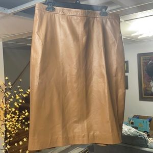 Pure Brown Leather Skirt
